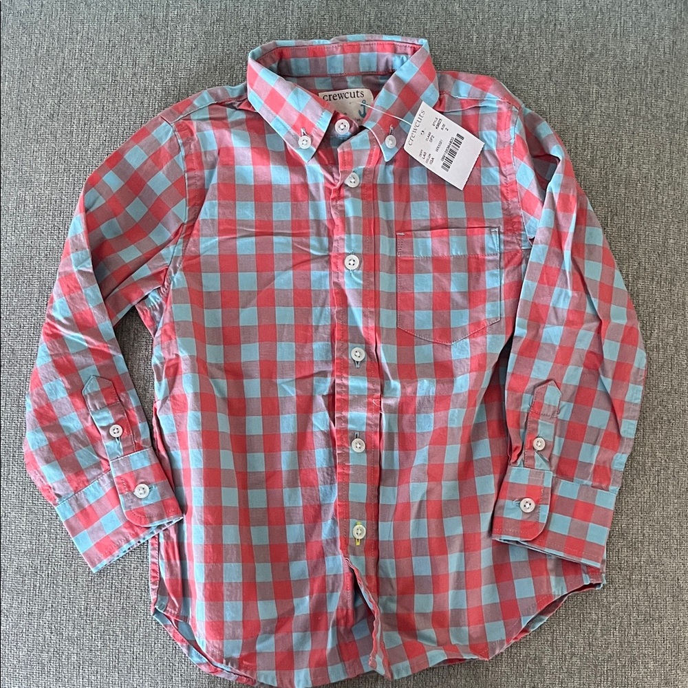 Crewcuts Red and Blue Checkered Button Down Shirt